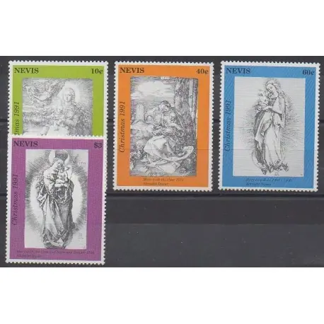 Nevis - 1991 - No 614/617 - Noël Expédié Aujourd’hui