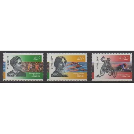 Australie - 1996 - No 1534/1536 - Jeux Olympiques d'été Fait Main