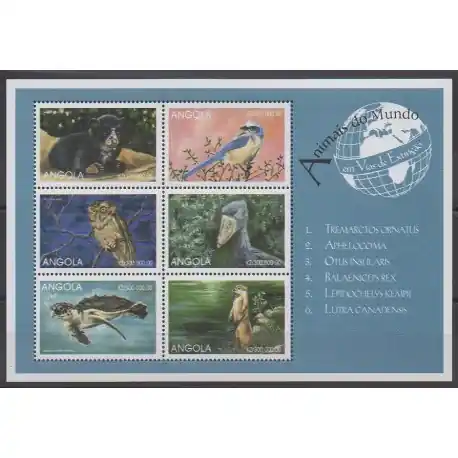 Marque Angola - 1999 - No 1257/1262 - Espèces menacées - WWF