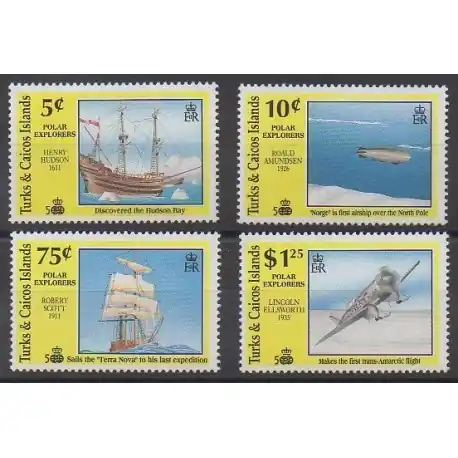 Turks et Caiques (Iles) - 1991 - No 918/921 - Navigation - Ballons - Dirigeables - Aviation Livraison Mondiale