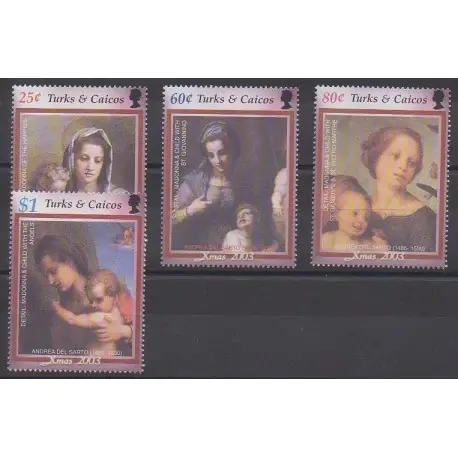 Turks et Caiques (Iles) - 2003 - No 1635/1638 - Noël - Peinture Marque