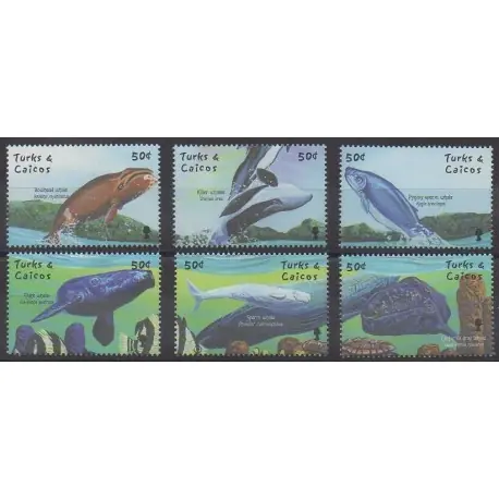Produit De Marque Turks et Caiques (Iles) - 2001 - No 1462/1467 - Animaux marins - Mammifères