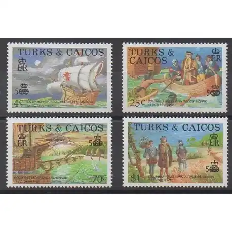 Turks et Caiques (Iles) - 1988 - No 777/780 - Christophe Colomb Solde