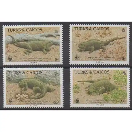 Top Vente Turks et Caiques (Iles) - 1986 - No 758/761 - Reptiles
