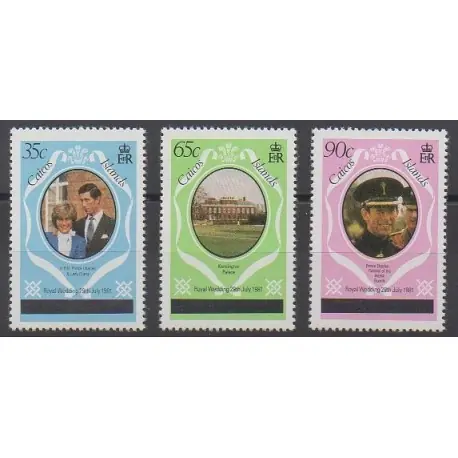 Caiques (Iles) - 1981 - No 8(A)/10(A) - Royauté - Principauté Livraison Gratuite