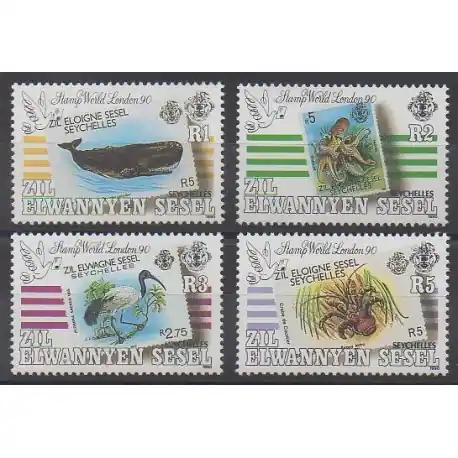 Bon Plan Seychelles Zil Eloigne Sesel - 1990 - No 194/197 - Animaux - Timbres sur timbres