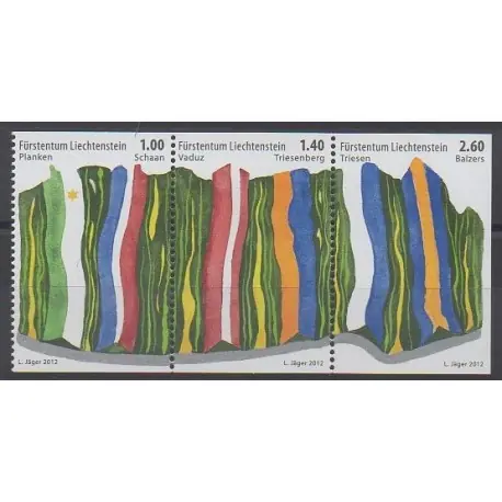 Liechtenstein - 2012 - No 1566/1568 - Drapeaux Expédition Rapide