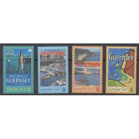 Guernesey - 2003 - No 979/982 - Art Retour Gratuit