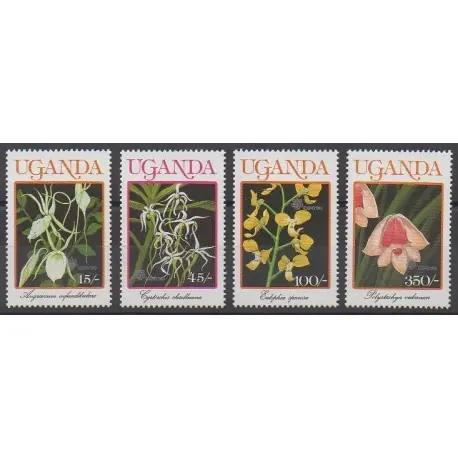 Ouganda - 1990 - No 699/702 - Orchidées Nouvelle Collection