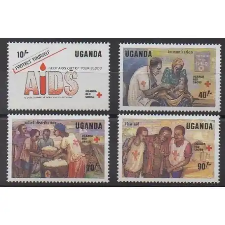 Meilleure Vente Ouganda - 1988 - No 514/517 - Santé ou Croix-Rouge