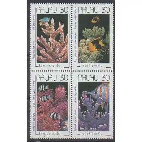 Palau - 1990 - No 365/368 - Animaux marins Retour Gratuit