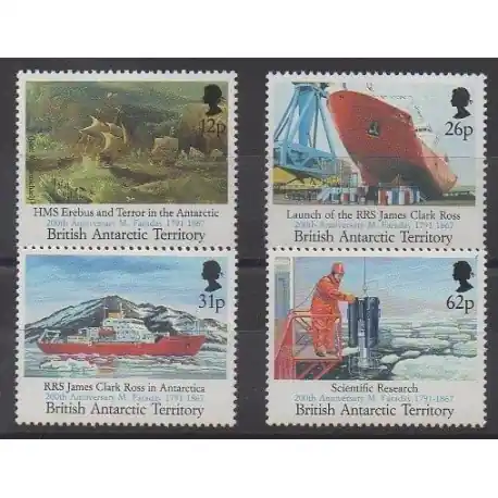 Grande-Bretagne - Territoire antarctique - 1991 - No 209/212 - Sciences et Techniques Satisfait Ou Remboursé