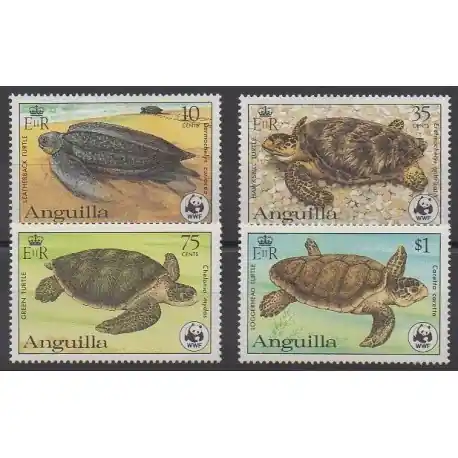Meilleur Prix Anguilla - 1983 - No 492/495 - Reptiles - Espèces menacées - WWF