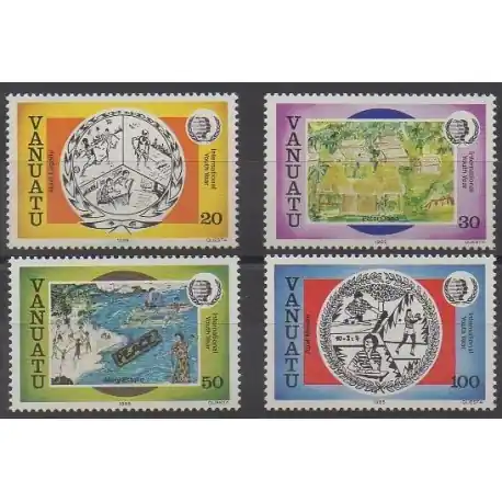 Top Vente Vanuatu - 1985 - No 722/725 - Dessins d'enfants