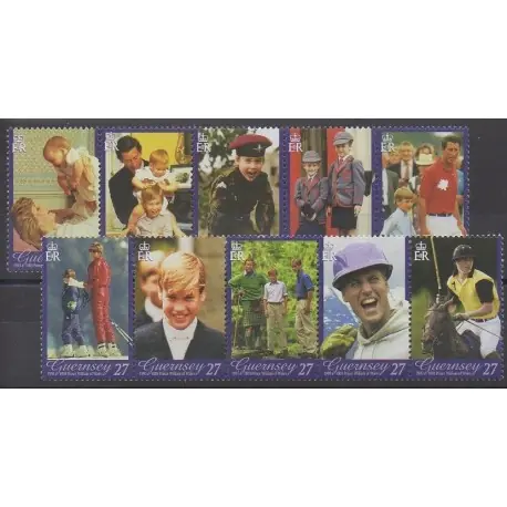 Authentique Guernesey - 2003 - No 983/992 - Royauté - Principauté