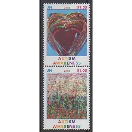 Nations Unies (ONU - New-York) - 2012 - No 1275/1276 - Santé ou Croix-Rouge Prix Promo