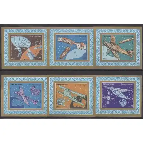Meilleure Qualité Yémen - République arabe - 1982 - No PA208 Série de 6 blocs individuels - Aviation - Espace