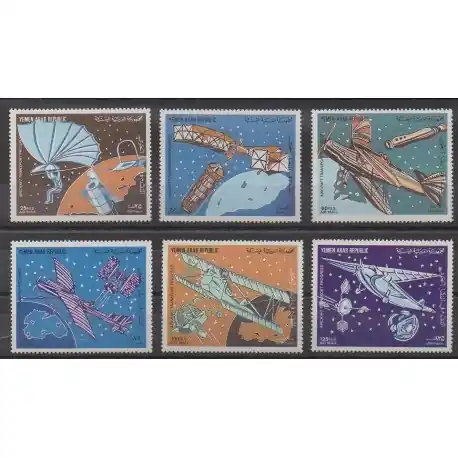 Gros Lot Yémen - République arabe - 1982 - No PA208 Série de 6 timbres - Aviation - Espace