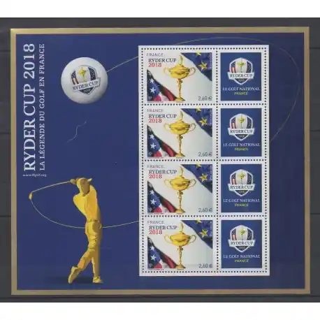 Gros Lot France - Blocs et feuillets - 2018 - No BF144 - Sports divers