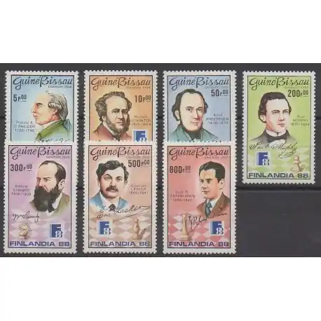 Certifié Guinée-Bissau - 1988 - No 461/467 - Échecs