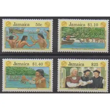 Marque Jamaïque - 1991 - No 800/803 - Christophe Colomb