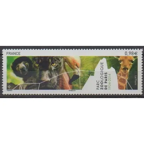 France - Poste - 2014 - No 4868 - Parcs et jardins - Animaux Livraison Mondiale
