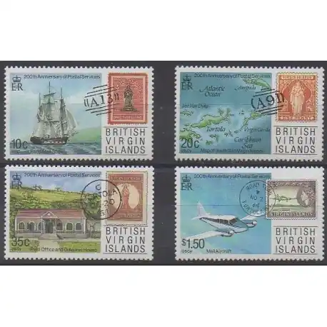 Vierges (Iles) - 1987 - No 586/589 - Service postal - Timbres sur timbres Bon Plan