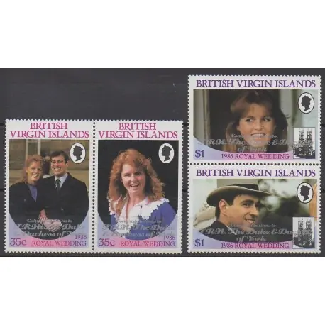 Vierges (Iles) - 1986 - No 562A/562D - Royauté - Principauté Prix Promo