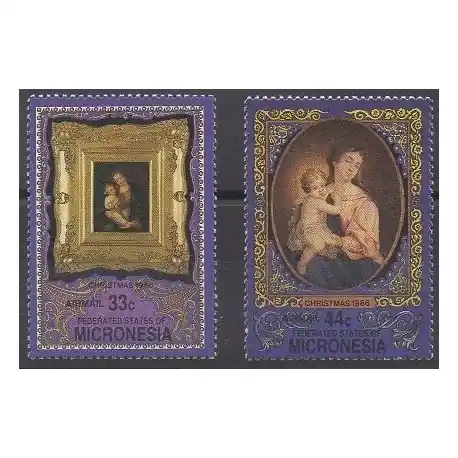Micronésie - 1986 - No PA22/PA23 - Peinture - Noël Satisfait Ou Remboursé