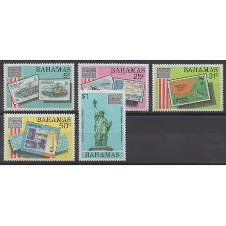 Garantie Incluse Bahamas - 1986 - No 595/599 - Timbres sur timbres