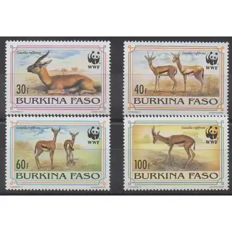 Burkina Faso - 1993 - No 882/885 - Mammifères - Espèces menacées - WWF Meilleure Vente