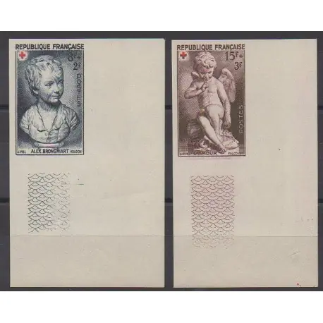 Prix Réduit France - Poste - 1950 - No 876/877ND - Coins de feuilles - Santé ou Croix-Rouge