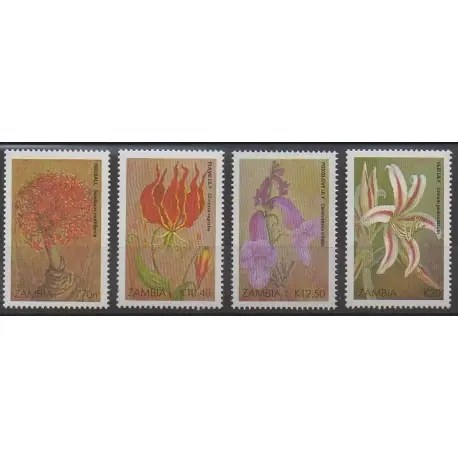 Zambie - 1989 - No 477/480 - Fleurs Petit Prix
