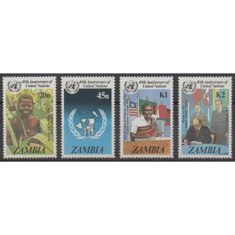 Zambie - 1985 - No 336/339 - Nations unies Prix Bas