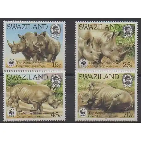Swaziland - 1987 - No 525/528 - Mammifères - Espèces menacées - WWF En Vogue