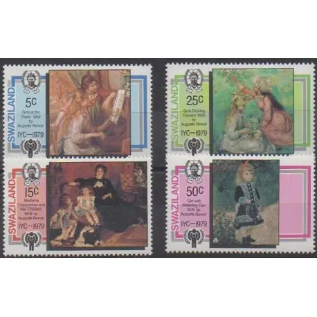 Bon Marché Swaziland - 1979 - No 315/318 - Peinture - Enfance