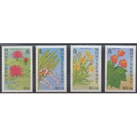 Paiement Sécurisé Montserrat - 1991 - No 764/767 - Fleurs