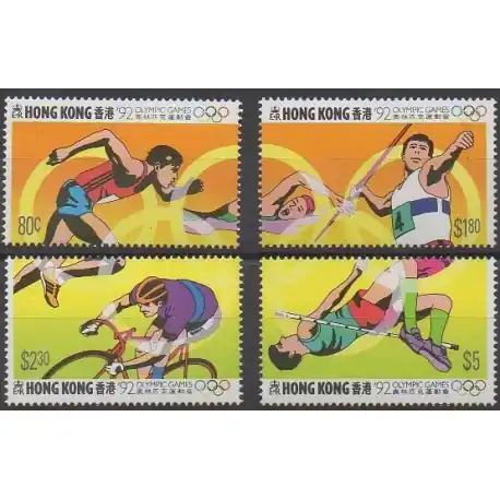 Hong-Kong - 1992 - No 679/682 - Jeux Olympiques d'été Gros Lot