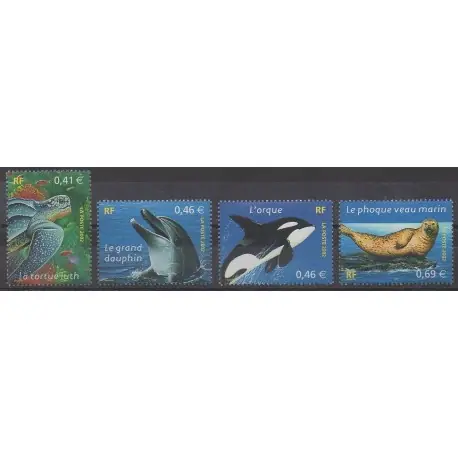 Prix Réduit France - Poste - 2002 - No 3485/3488 - Animaux marins - Reptiles