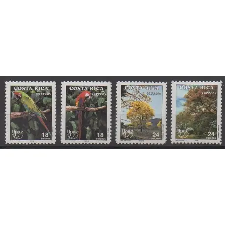 Vente Flash Costa Rica - 1990 - No 536/539 - Oiseaux - Arbres - Service postal