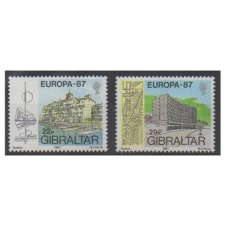 Gibraltar - 1987 - No 530/531 - Architecture - Europa Super Prix