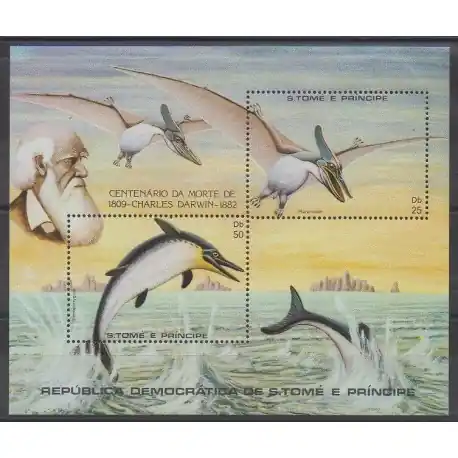 Premium Saint-Thomas et Prince - 1982 - No BF34 - Animaux préhistoriques