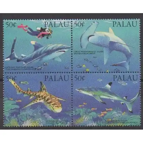 Palau - 1993 - No 543/546 - Animaux marins Satisfait Ou Remboursé