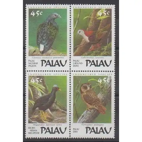 Palau - 1989 - No 229/232 - Oiseaux Petit Prix
