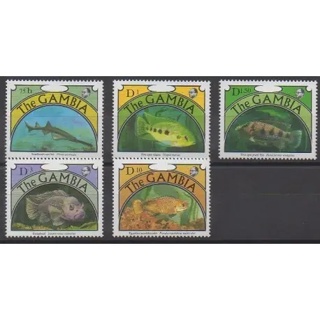 Gambie - 1991 - No 1052/1056 - Animaux marins Vente Directe