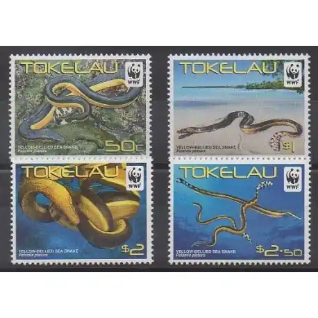 Tokelau - 2011 - No 340/343 - Reptiles - Espèces menacées - WWF Prix Cassé