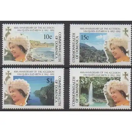 Populaire Dominique - 1992 - No 1350/1353 - Royauté - Principauté