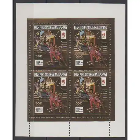 Madagascar - 1990 - No 968 Bloc de 4 - Jeux olympiques d'hiver Affaire À Saisir