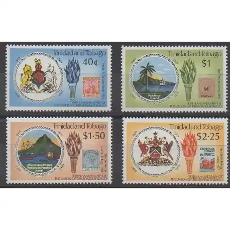 Trinité et Tobago - 1989 - No 608/611 - Histoire - Timbres sur timbres Premium