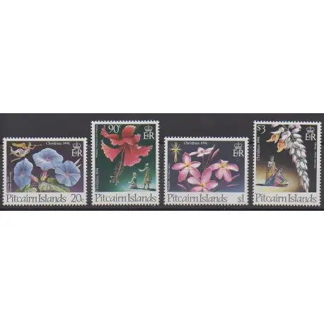 Pitcairn - 1994 - No 428/431 - Fleurs - Noël Commander Vite